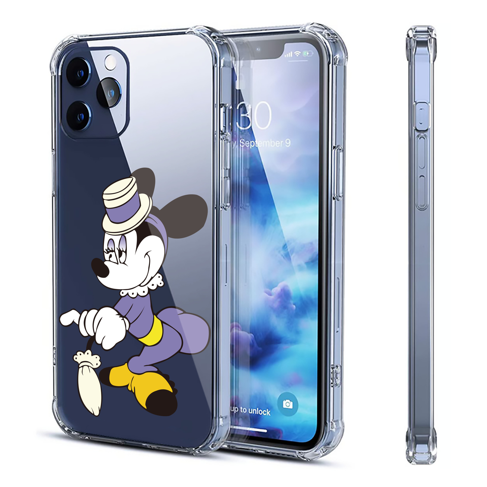 （画像用） ミッキーマウス Mickey Mouse 【iPhone 12シリーズ対応】透明スマホケース（クリアソフトケース）